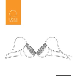 Instant Download PDF lingerie sewing pattern for an underwire bra - Lansdowne Bra