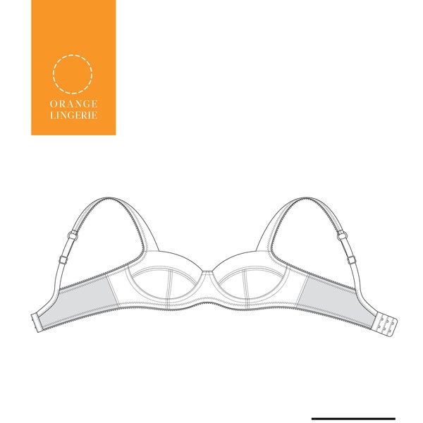 Instant Download PDF lingerie sewing pattern for a classic balconette underwire bra - Boylston Bra