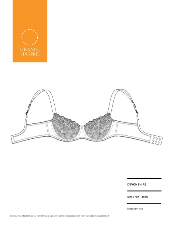 Bra Cup for demi wires Pdf Pattern