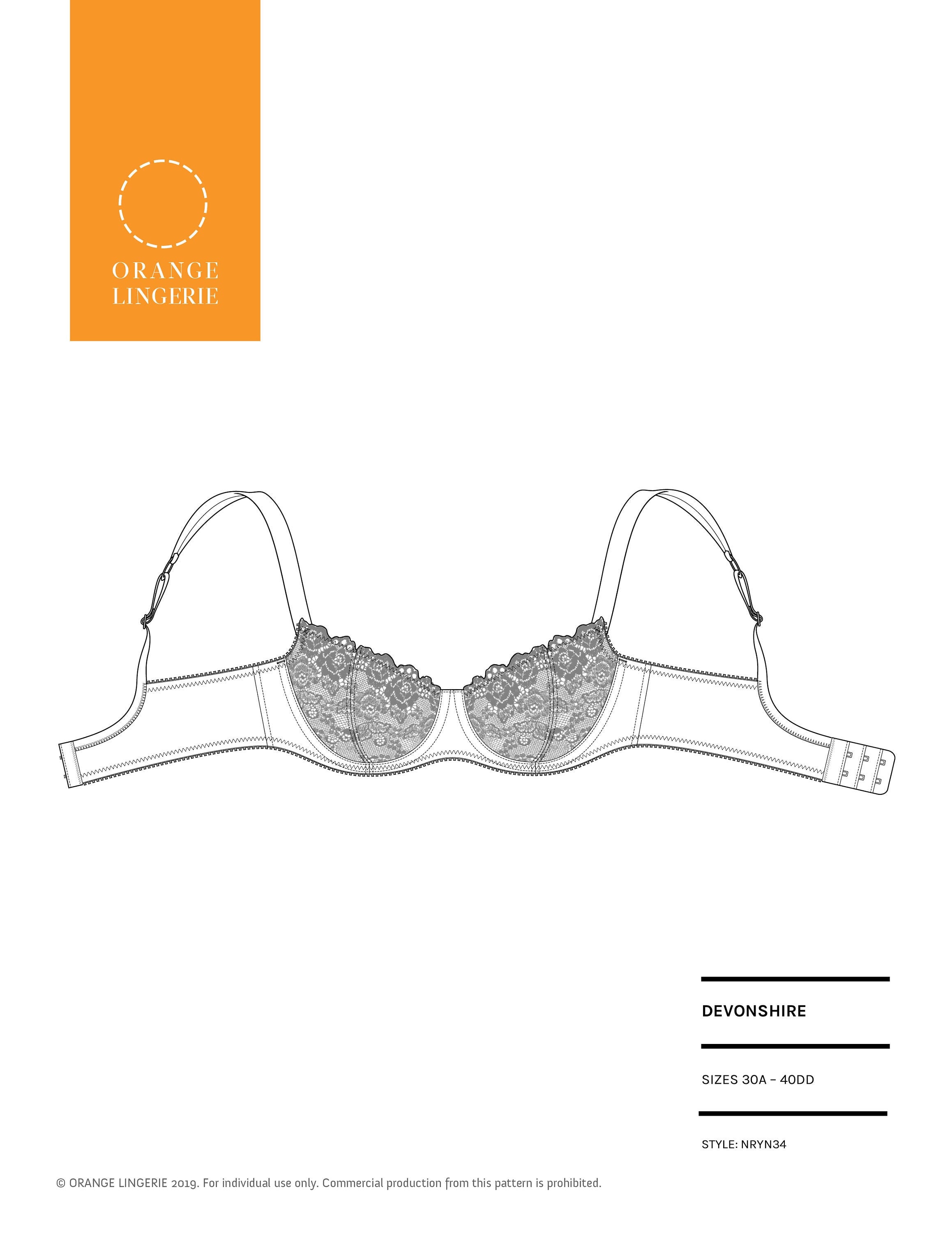 Instant Download PDF Lingerie Sewing Pattern for an Underwire Bra