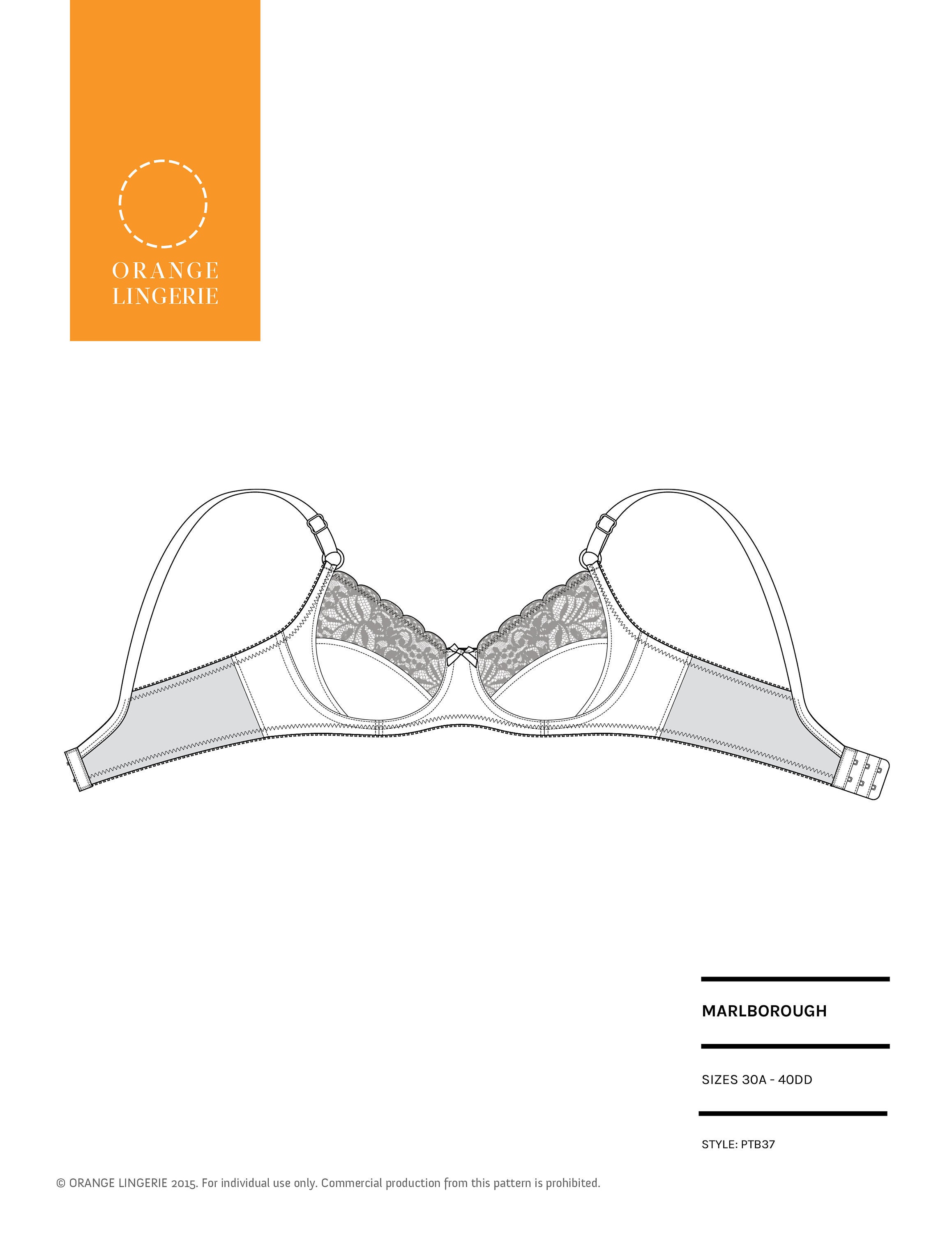 Instant Download PDF Lingerie Sewing Pattern for an Underwire Bra