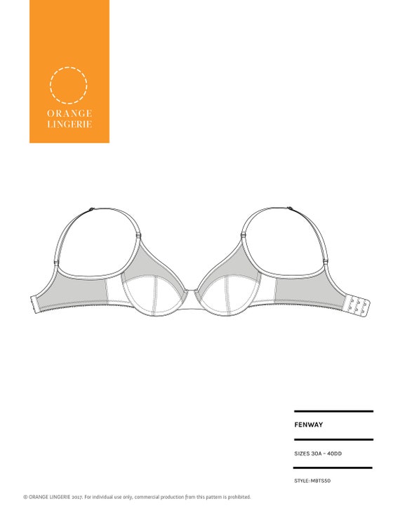 Instant Download PDF Lingerie Sewing Pattern for an Underwire
