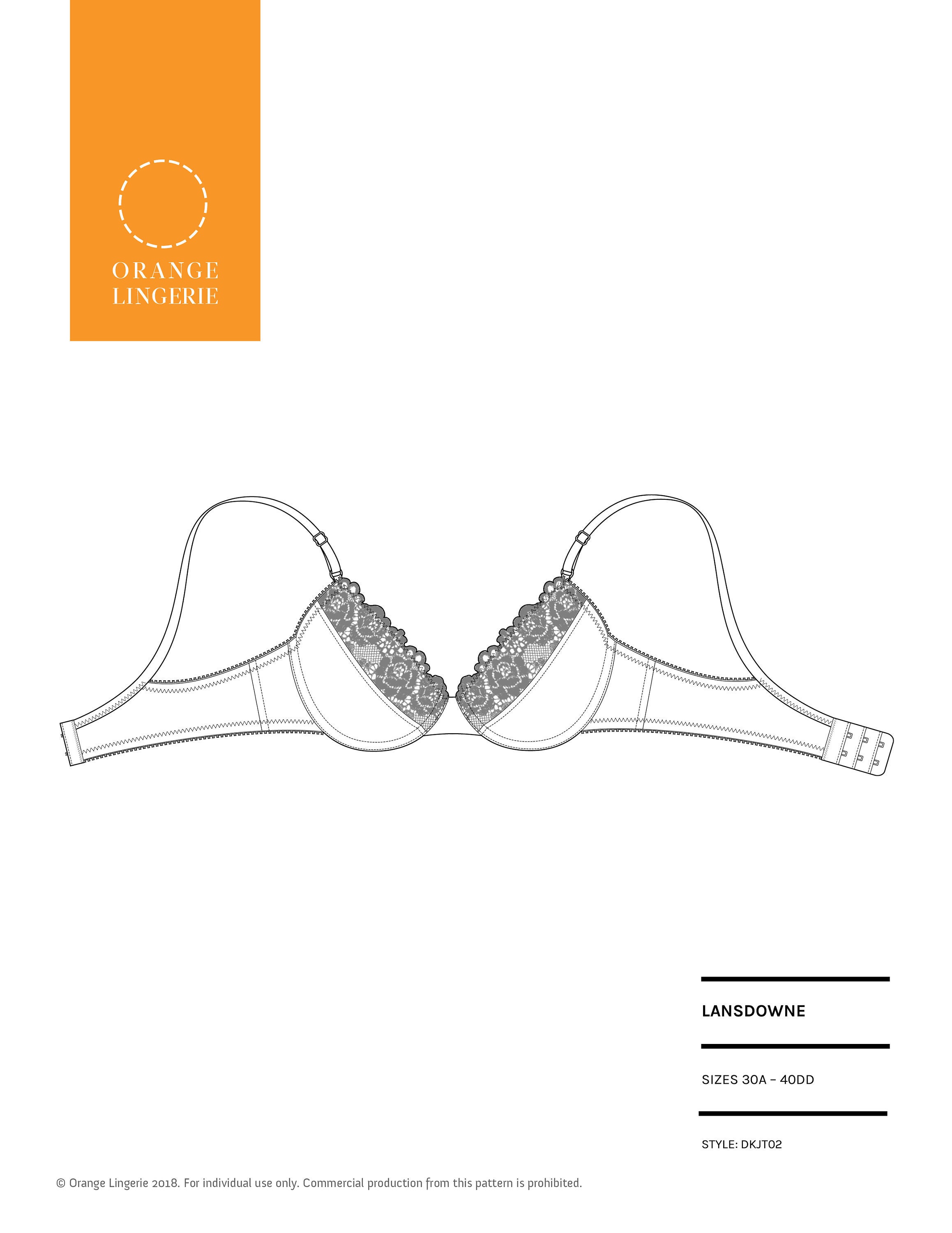 Instant Download PDF Lingerie Sewing Pattern for an Underwire Bra Lansdowne  Bra -  Canada