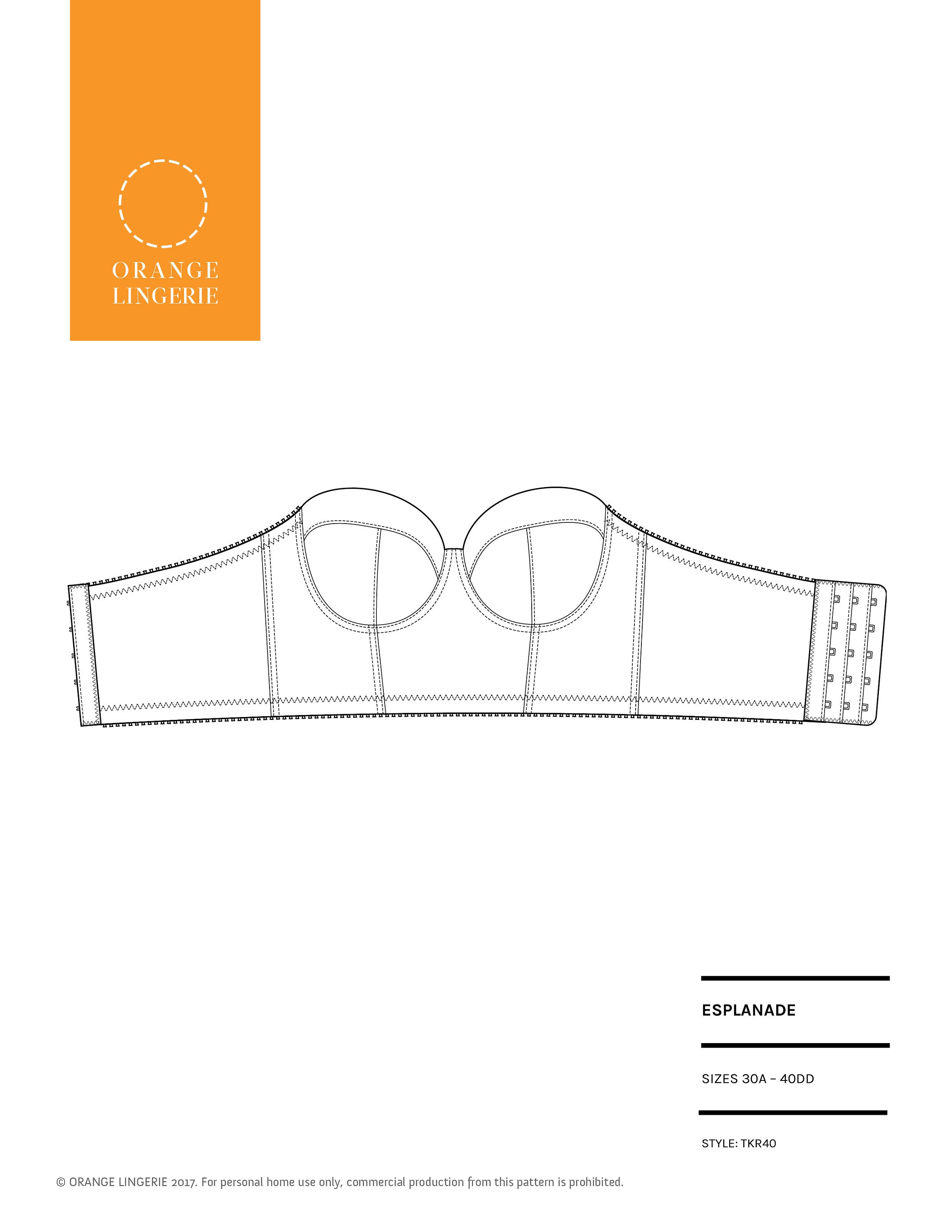 DIY Orange Esplanade Strapless Bra Kit. Inc Fabric and Notions