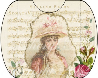 Victorian Music Lady Journal Pocket - Ephemera Digital Download