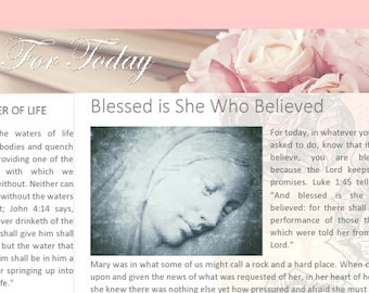 For Today - Devotional - Blessed is She Who Believed