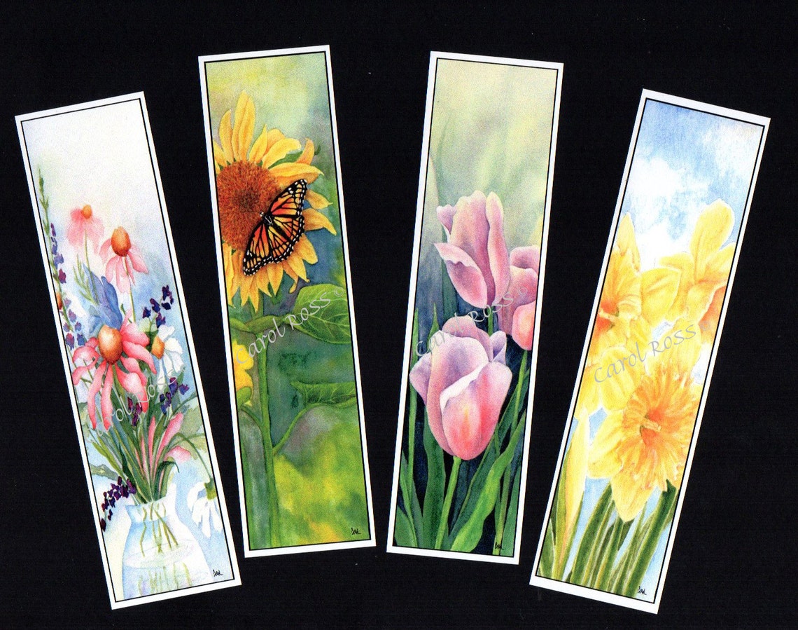 Watercolor Bookmarks Etsy
