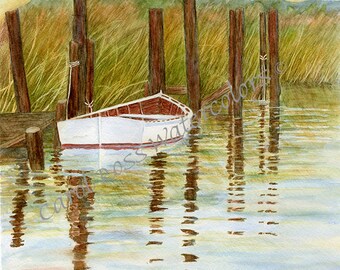 Row Boat - Giclee Watercolor Print