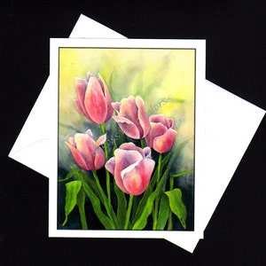 Pink Tulips- Blank Note Cards