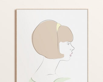 Silhouette Kunstdruck, Portrait Illustration von Silhouette, Profil Portrait Kunstdruck