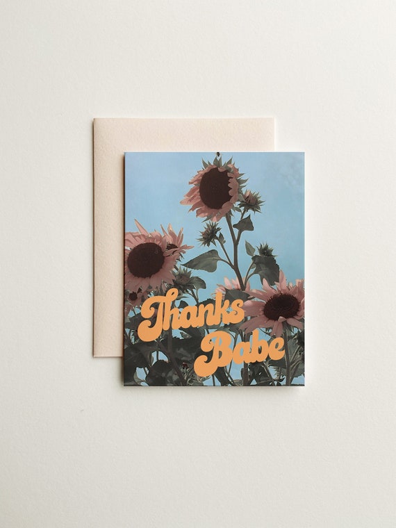 Vsco Girl Sunflower Art Greeting Card And Social Stationery Etsy