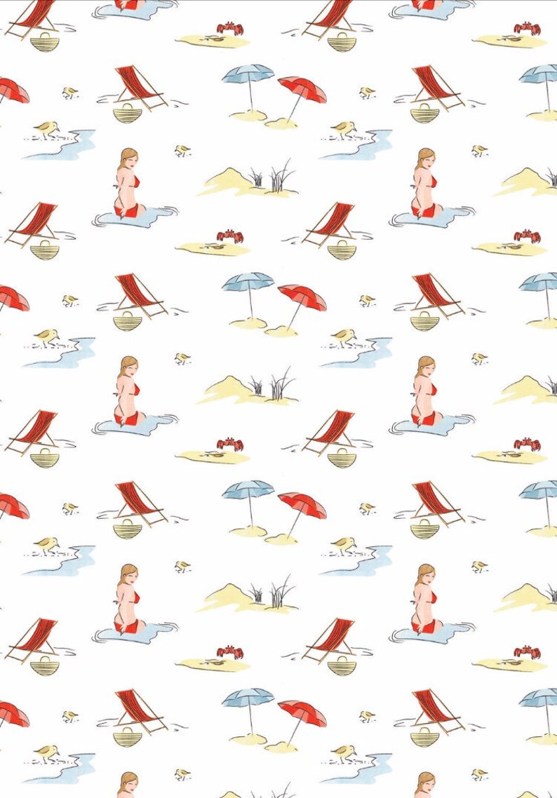 Beach Theme Gift Wrap Paper Outer Banks Party Supplies Outer Etsy