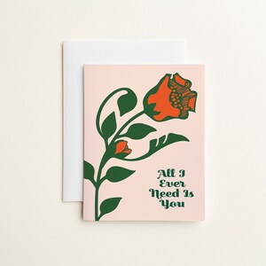 Romantische wenskaart | Alles wat ik ooit nodig heb, is jou, Valentijnsdagkaart, liefdeskaarten voor hem, haar, Valentijnsdagcadeau voor haar