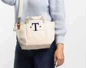 Monogrammed Boat Tote Travel Beach Monogram Canvas Small Purse Bag Cross Body