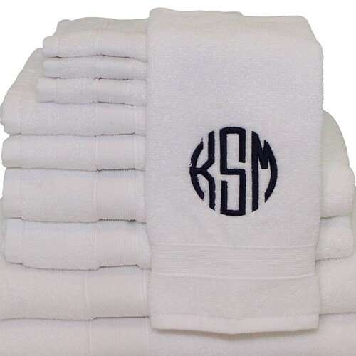 Monogrammed Bath Towel Etsy