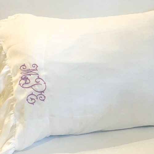 monogrammed silk pillowcase