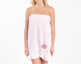 Monogrammed Ladies Women Spa Wrap Towel lounge bath Robe