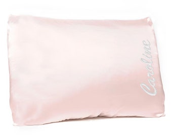 Monogrammed Silk Silky monogram pillowcase bedding sleep pillow