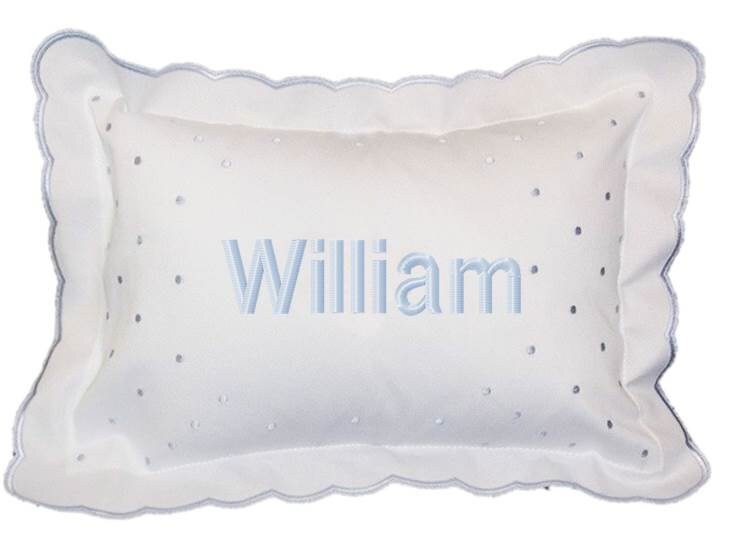 Monogrammed Baby Pillow Crib Nursery Pink Blue White Shower Etsy