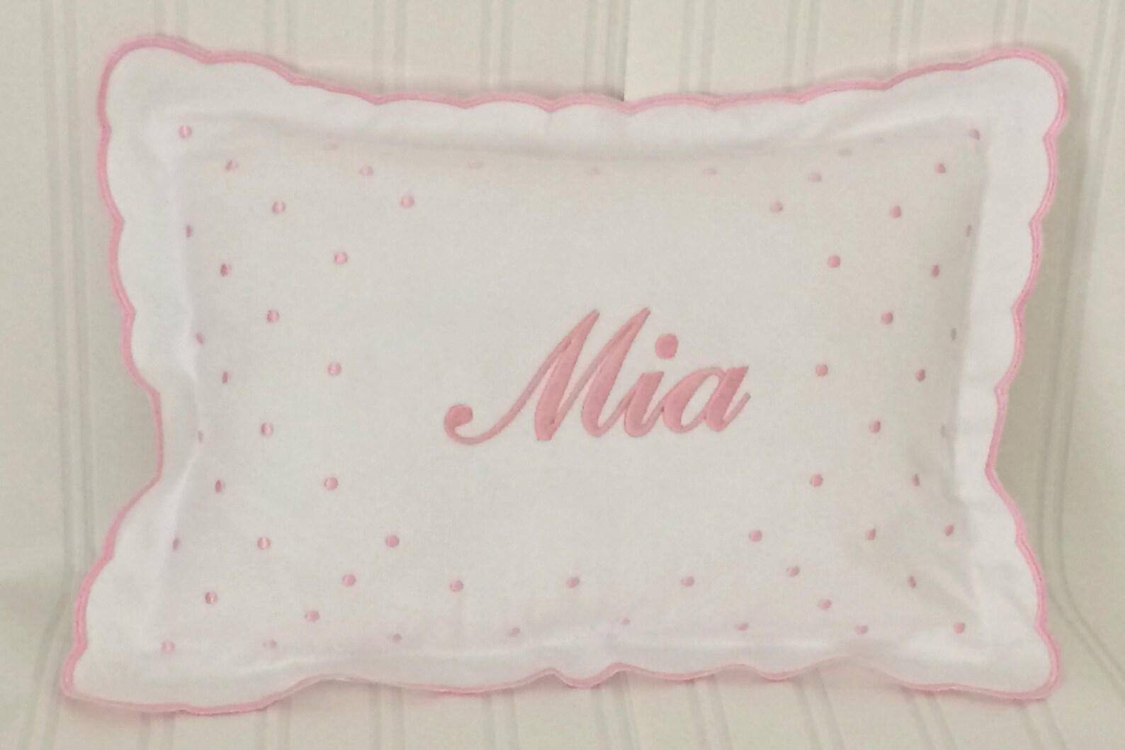 Monogrammed Baby Pillow Crib Nursery Pink Blue White Shower Etsy