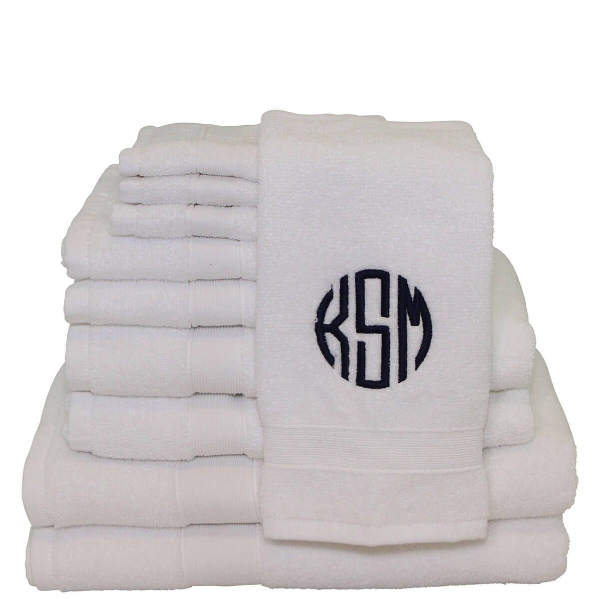 Monogrammed Luxury Bath Towel Set Bathroom Monogram 8 piece Etsy