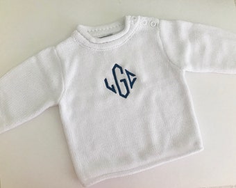 Monogrammed Sweater Kids Child Girls Rollneck Monogram Boys Unisex Baby Toddler Children