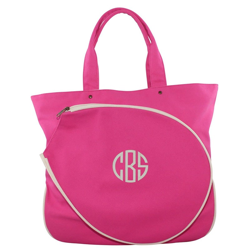 monogrammed tennis tote