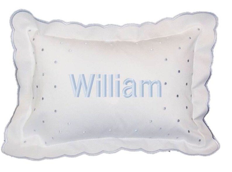 Monogrammed Baby Pillow Crib Nursery Pink Blue White Boudoir Etsy