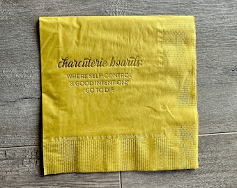 Planches de charcuterie : là où le sang-froid et les bonnes intentions ne font pas défaut | Serviettes Apéritif Amusant | Or