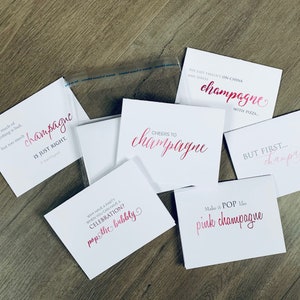 Collectie champagneliefhebbers | Notitiekaarten met wijnthema
