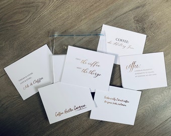 Coffee & Conquer Card Collection | Coffee-themed Notecard Set