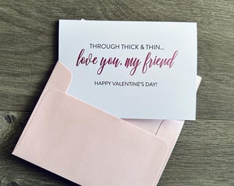 Épais et minces — Mini carte de correspondance pour la Saint-Valentin