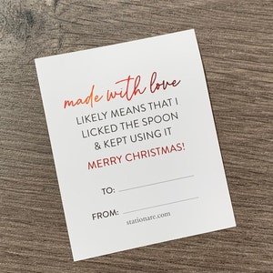 Made with Love Sticker Geschenkanhänger | Weihnachtsgeschenkanhänger | Weihnachtsbäckerei Geschenkanhänger