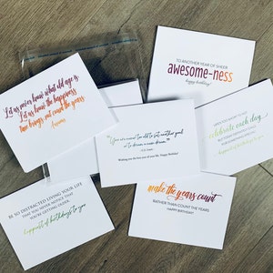 Collezione di biglietti di auguri di compleanno / Biglietti di compleanno motivazionali