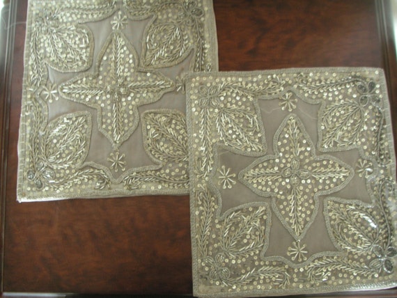 Silver Handmade Table Mats Table Linen Set Of 2 Etsy