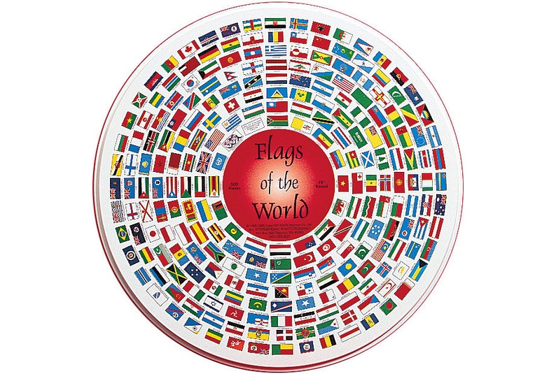 238 Flags of the World 19 Round 500-Piece Jigsaw Puzzle | Etsy