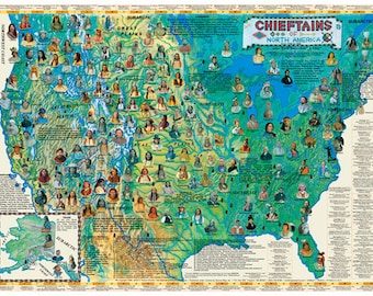 Chieftains of North America Wall Map