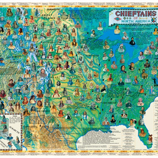 Chieftains of North America Wall Map