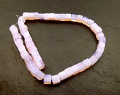 1 strand glass beads 7 mm cube opalescent