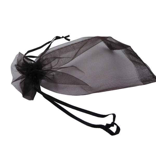 50 Stk. Organza Säckchen Beutel 10cm x 15cm schwarz