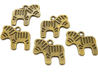 20Stück Anhänger Pferd antik bronzefarben