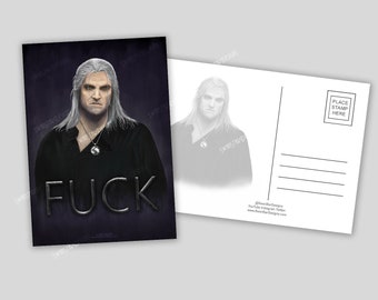 WITCHER inspired Postcard - FANTASY ART print - "Geralt" - A6 size 250gsm Art Postcard