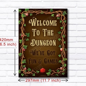 WELCOME Poster inspired by Dungeons and Dragons - Guns&#39;n&#39;Roses parody (A3 size)