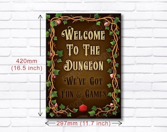 WELCOME Poster inspired by Dungeons and Dragons - Guns'n'Roses parody (A3 size)