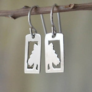 Tiny Pine Tree Earrings in Sterling Silver or 14KGF ~ Tiny Tree Drop Earrings ~  Gold Dangle Earrings ~ Birthday ~ Graduation Gift