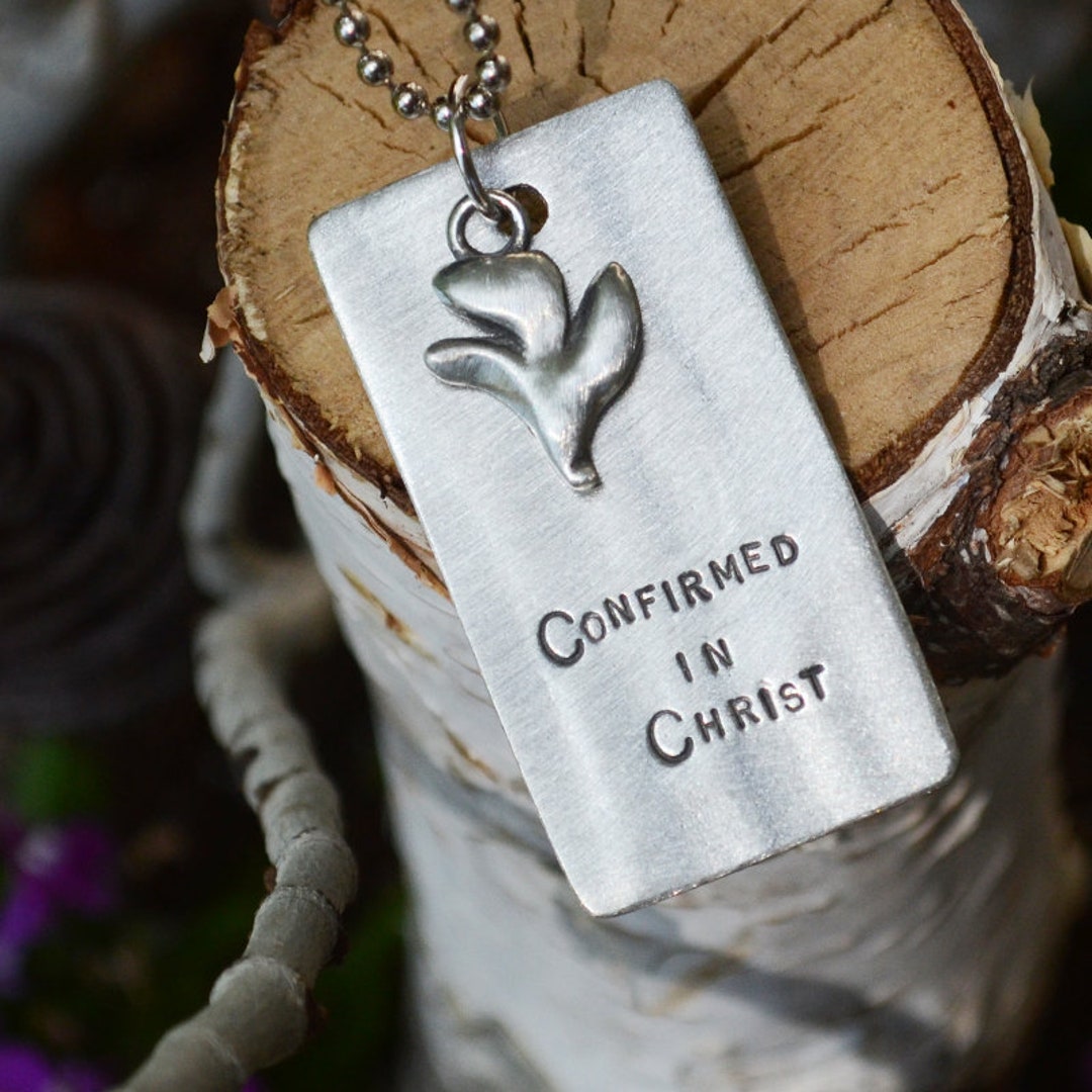 Confirmation Dog Tag in Pewter - Customizable - Hand Stamping Option ...