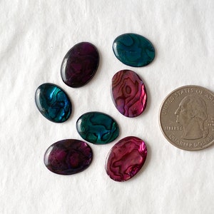 PAUA SHELL CABOCHON:  Mixed Sizes 13x18 mm and 12x16 mm