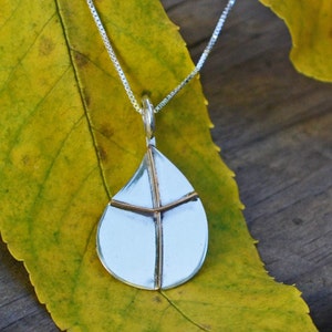 Gold & Silver Cross Necklace - Water of Life Cross Necklace in Sterling and Gold - Handcrafted Cross - Gift for Women - Christian Jewelry