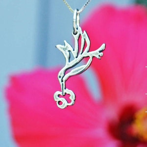 Hummingbird Necklace in Silver - Hummingbird Jewelry - Nature Jewelry - Bird Necklace - Girlfriend Necklace - Mother&#39;s Day - Graduation