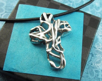 Chunky Cross Necklace - Sterling Silver - Large Cross Necklace - Women's Cross - Men's Cross
